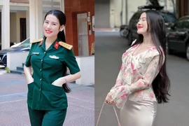 Nữ quân nhân xinh như hoa hậu đốn tim người đối diện