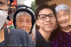 Xúc động câu chuyện cháu trai chở bà nội 99 tuổi đi làm CCCD