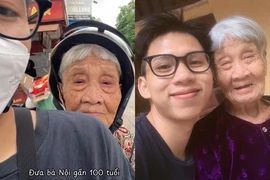 Xúc động câu chuyện cháu trai chở bà nội 99 tuổi đi làm CCCD