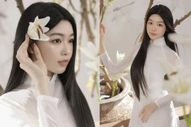 Con gái Quyền Linh đốn tim netizen trong tà áo dài trắng tinh khôi 