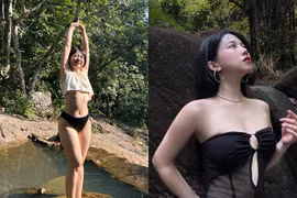 Hot girl với loạt ảnh khoe dáng bên suối ai cũng trầm trồ