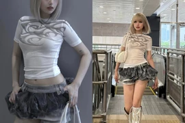 Xoài Non lạ lẫm với tóc bạch kim, diện váy siêu ngắn khoe dáng