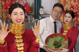 Cô dâu đeo vàng trĩu cổ khiến chị em rần rần xin vía