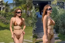 Em gái Công Vinh mở màn đường đua bikini khoe dáng chào hè