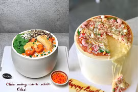 Chàng trai biến bún bò, pizza, cơm tấm thành bánh kem