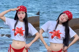 Hot girl FAPtv giao diện cực cháy đi biển, khoe eo thon hông nở