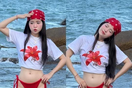 Hot girl FAPtv giao diện cực cháy đi biển, khoe eo thon hông nở