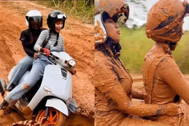 Tin tưởng tay lái của bạn, cô gái nhận cái kết ngập bùn