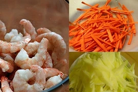 Nộm xoài xanh tôm thịt chua chua cay cay cực ngon