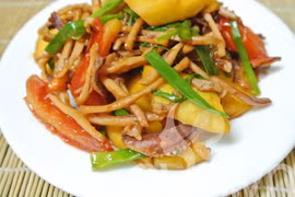 Mực khô xào dứa tuyệt ngon