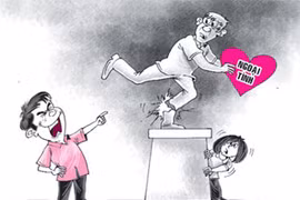 Bực mình vợ khen “nức nở” chồng hàng xóm