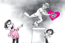 Bực mình vợ khen “nức nở” chồng hàng xóm