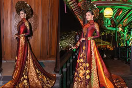 Á hậu Trương Thị May đẹp lộng lẫy trình diễn áo dài