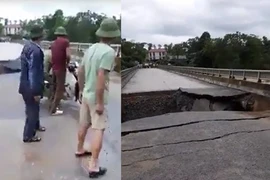 Hãi hùng lũ cuốn mố cầu, hàng chục người may mắn thoát chết
