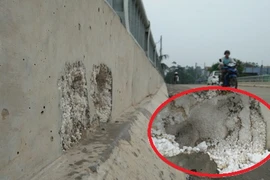 Chùm ảnh cận cảnh “cầu bê tông cốt xốp” ở Hà Nội