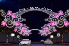 TP HCM: Đèn hoa trang hoàng đường phố hoành tráng ngang Singapore