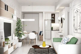 Cải tạo căn hộ 56m2 thoáng đãng cho gia đình trẻ