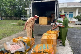 Chặn đứng hơn 2 tấn nầm lợn hôi thối trên đường đi tiêu thụ