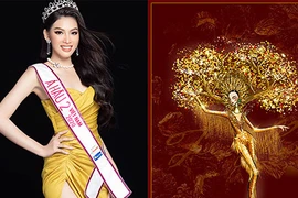 Bản vẽ quốc phục gây ấn tượng của Á hậu Ngọc Thảo 