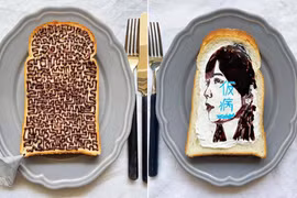 Những lát bánh mì sandwich đẹp như tranh của cô gái Nhật Bản