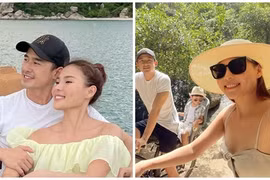Thúy Diễm gợi cảm trong chuyến du lịch cùng chồng con