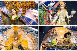 Ngọc Thảo tỏa sáng khi thi quốc phục tại Hoa hậu Hòa bình Quốc tế