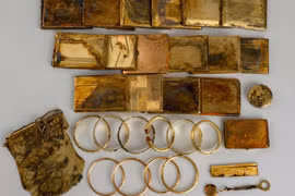 Đi bộ trên núi, bất ngờ nhặt được hộp đựng “kho báu” lấp lánh vàng