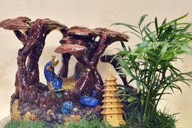 Ngắm nấm linh chi bonsai bạc triệu chơi Tết tuyệt đẹp