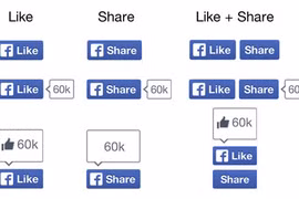 Facebook sắp đổi giao diện nút Like và Share