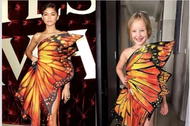 Hai mẹ con tái hiện váy hiệu từ vật liệu gần gũi