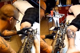 Xăm hình không dùng tay khiến cả thế giới ngả mũ