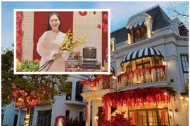 Biệt thự đỏ rực từ trong ra ngoài đón Tết của vợ chồng Đoàn Di Băng