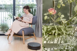 Ban công ngập hoa trong căn hộ sang trọng của MC Đan Lê