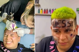 Xăm tên Messi lên trán, fan "cuồng" vẫn bị dân mạng chỉ trích 