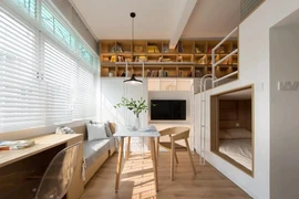 Trầm trồ căn hộ cũ 28m2 lột xác thành 4 không gian ngủ hiện đại