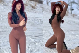 'Bom sex' gốc Việt - Chung Lệ Đề khoe vẻ gợi cảm dưới tuyết