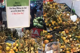 Bất chấp siêu thị không đặt bảng 'ăn thử miễn phí', khách cứ vặt vải ăn tì tì