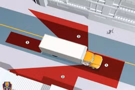 Đi vào vùng tối kỵ cạnh xe container để “điền vào chỗ trống”