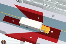 Đi vào vùng tối kỵ cạnh xe container để “điền vào chỗ trống”