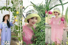 Choáng ngợp vườn cây trái trĩu quả trên sân thượng 200m2 nhà Hoa hậu Giáng My