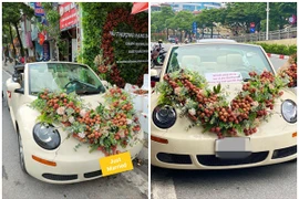 Những bó hoa độc đáo từ vải thiều Bắc Giang