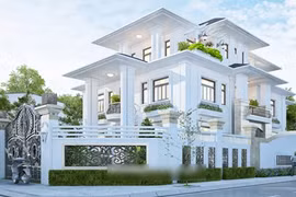 Mê mẩn 10 mẫu biệt thự 3 tầng tân cổ điển 