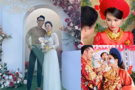 Những cô dâu gánh vàng trĩu cổ khiến dân tính choáng ngợp