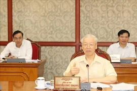 Tổng Bí thư Nguyễn Phú Trọng phát biểu kết luận cuộc họp, sáng 17/9. Ảnh: Trí Dũng/TTXVN