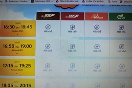 Tất cả các hãng như Vietnam Airlines, Bamboo Airways, Vietjet Air đều đã cháy vé chặng bay một chiều từ Hà Nội - TP. HCM trong ngày hôm nay (8/2)