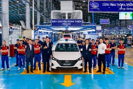 Chiếc Hyundai Accent thứ 85.000 xuất xưởng tại Nhà máy sản xuất ô tô Hyundai Thành Công Việt Nam.