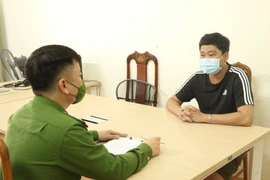 Nguyễn Văn Hiếu tại cơ quan công an (ảnh: Công an tỉnh Hà Tĩnh).