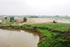 Hà Nội xử lý khẩn cấp sự cố sạt lở bờ hữu sông Cà Lồ