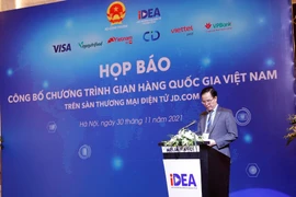 Ông Nguyễn Thanh Bình, Phó Tổng Giám đốc VPBank phát biểu tại Lễ công bố chương trình Gian hàng Quốc gia Việt Nam.