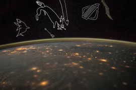 Mô phỏng kỳ thú phi hành gia tự vẽ trên các chòm sao